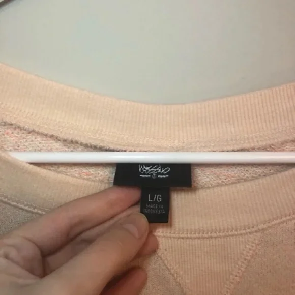 Mossimo Peach Crew Neck Pullover Sweatshirt - Picture 3 of 7